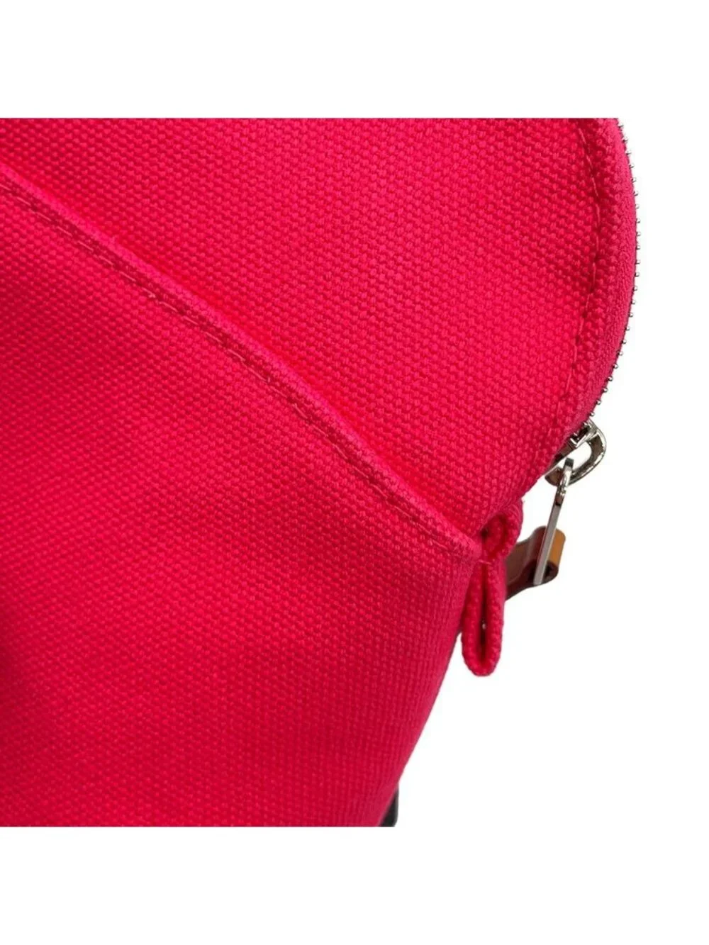 Hermes Pouch Bolide PM Hibiscus Silver Canvas Case